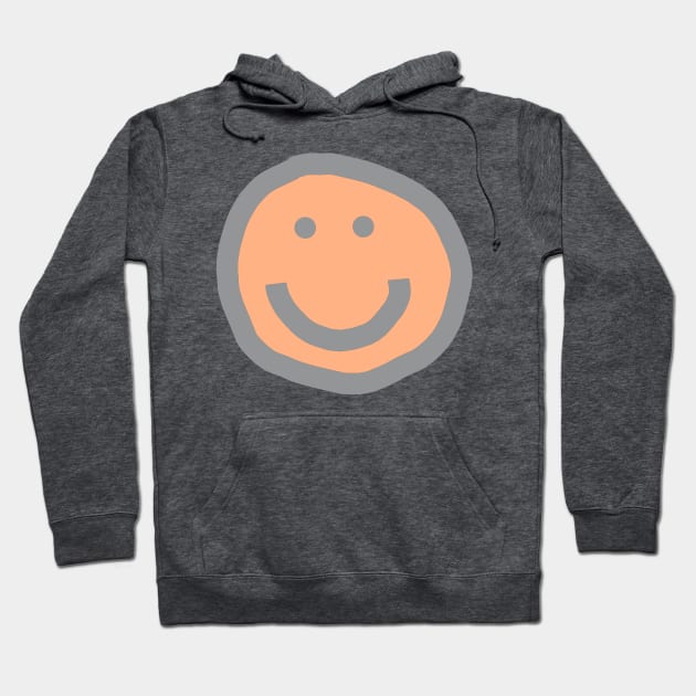 Smiley Face Peach Fuzz Pantone Color of the Year 2024 Hoodie by ellenhenryart